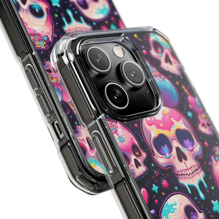 【MagSafe対応】クリアマグネットiPhoneケース｜キャンディギャラクシーKAWAIIスカル