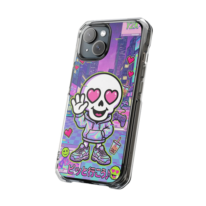 HEARTON 02 – Y2K Vaporwave City クリアマグネットスマホケース（MagSafe対応）