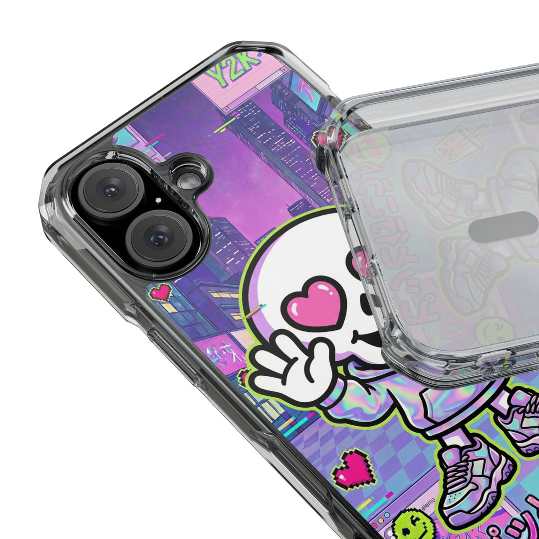 HEARTON 02 – Y2K Vaporwave City クリアマグネットスマホケース（MagSafe対応）