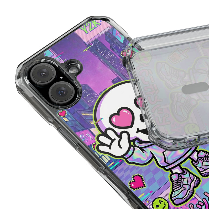 HEARTON 02 – Y2K Vaporwave City クリアマグネットスマホケース（MagSafe対応）