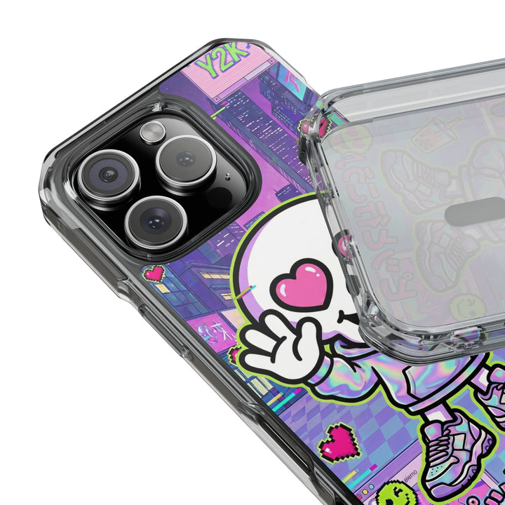 HEARTON 02 – Y2K Vaporwave City クリアマグネットスマホケース（MagSafe対応）