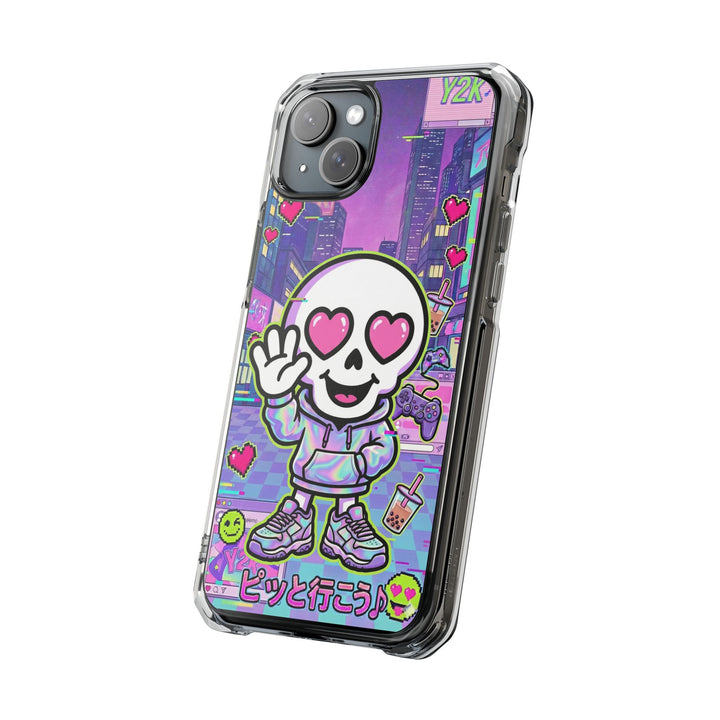 HEARTON 02 – Y2K Vaporwave City クリアマグネットスマホケース（MagSafe対応）