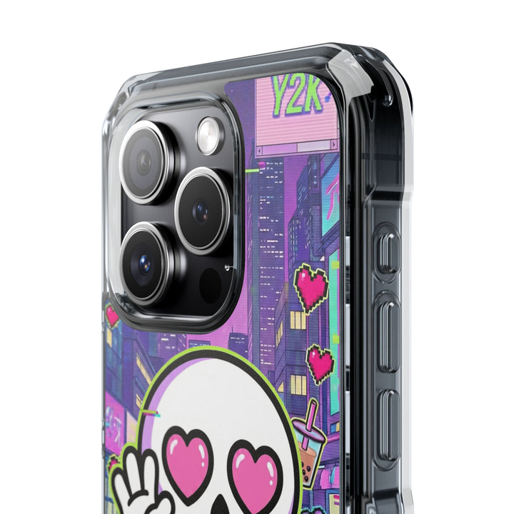 HEARTON 02 – Y2K Vaporwave City クリアマグネットスマホケース（MagSafe対応）