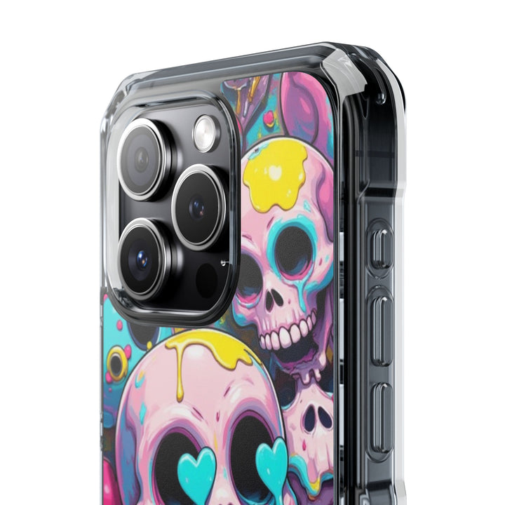 【MagSafe対応】クリアマグネットiPhoneケース｜カラフルKAWAIIスカル