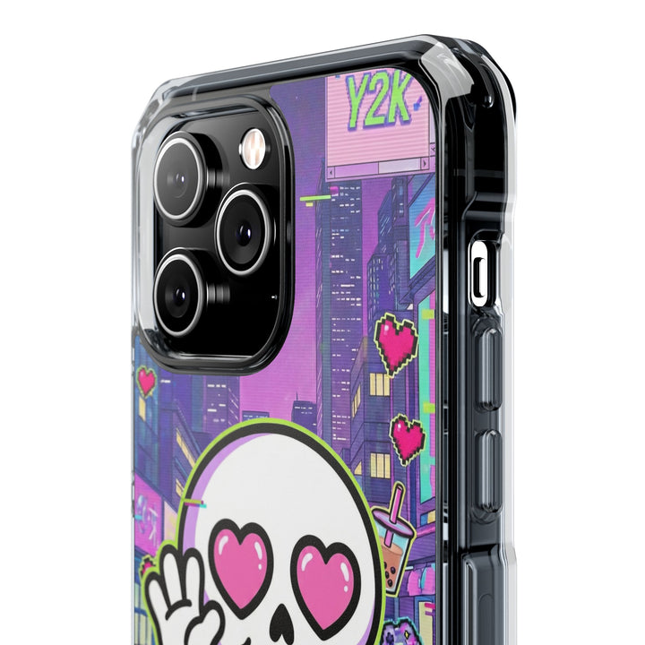 HEARTON 02 – Y2K Vaporwave City クリアマグネットスマホケース（MagSafe対応）