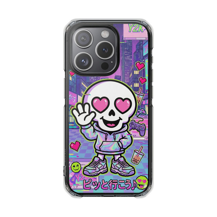 HEARTON 02 – Y2K Vaporwave City クリアマグネットスマホケース（MagSafe対応）