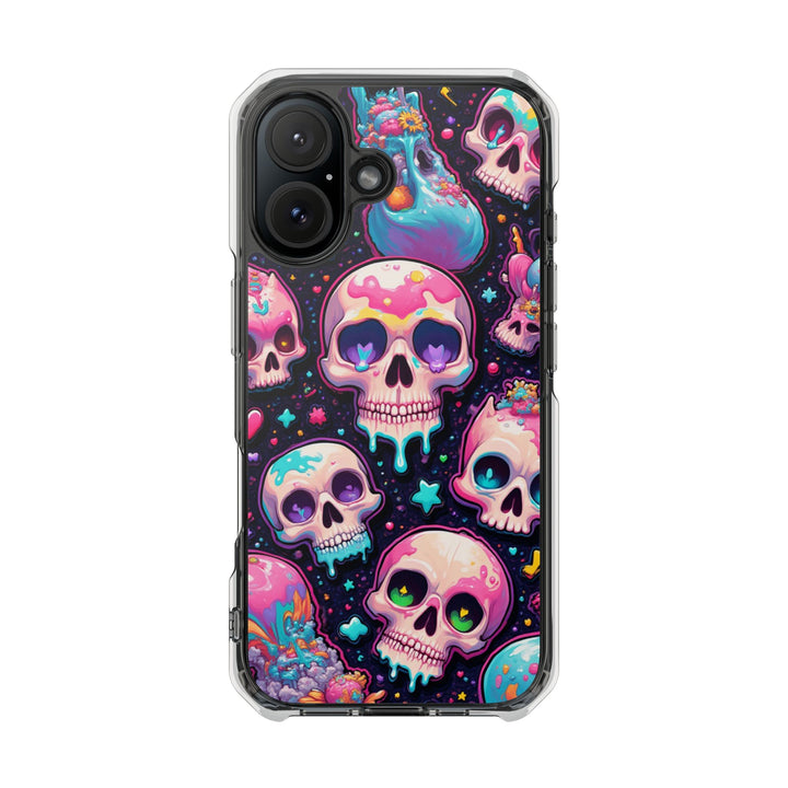 【MagSafe対応】クリアマグネットiPhoneケース｜キャンディギャラクシーKAWAIIスカル