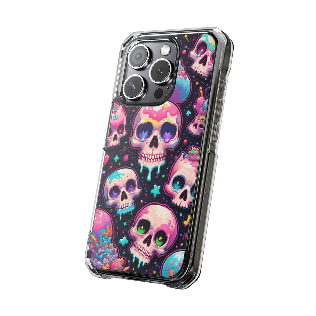 【MagSafe対応】クリアマグネットiPhoneケース｜キャンディギャラクシーKAWAIIスカル