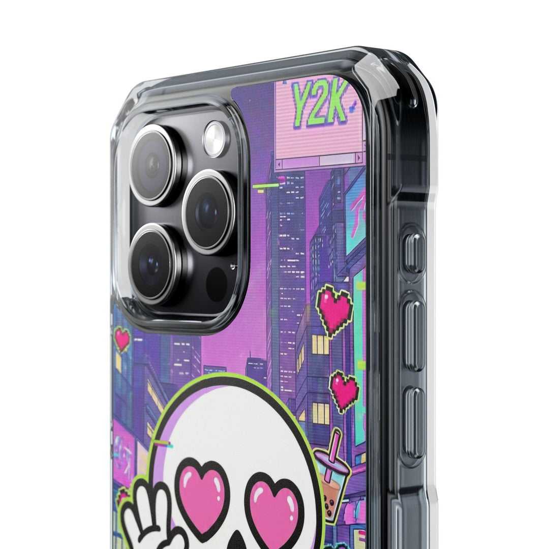 HEARTON 02 – Y2K Vaporwave City クリアマグネットスマホケース（MagSafe対応）