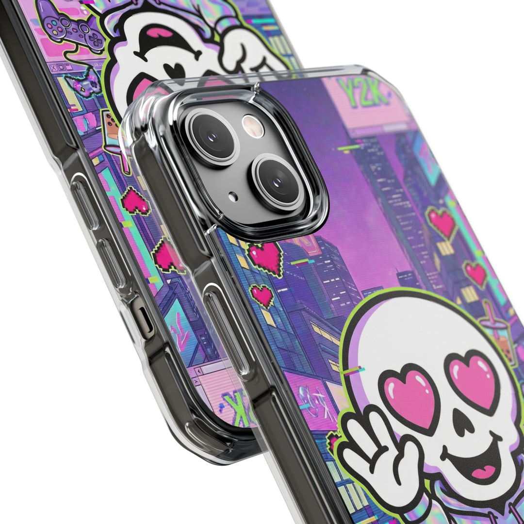 HEARTON 02 – Y2K Vaporwave City クリアマグネットスマホケース（MagSafe対応）