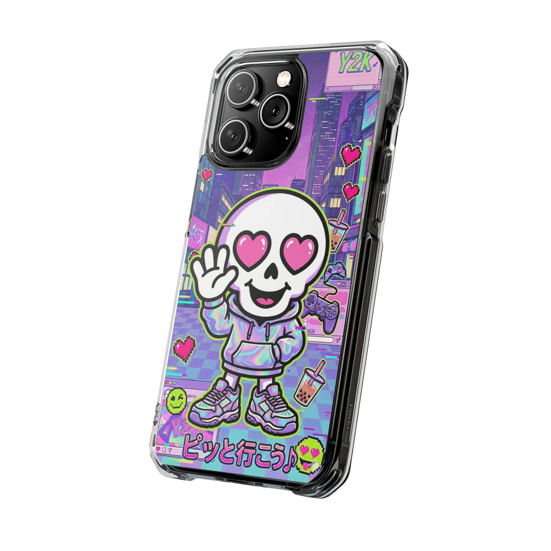 HEARTON 02 – Y2K Vaporwave City クリアマグネットスマホケース（MagSafe対応）