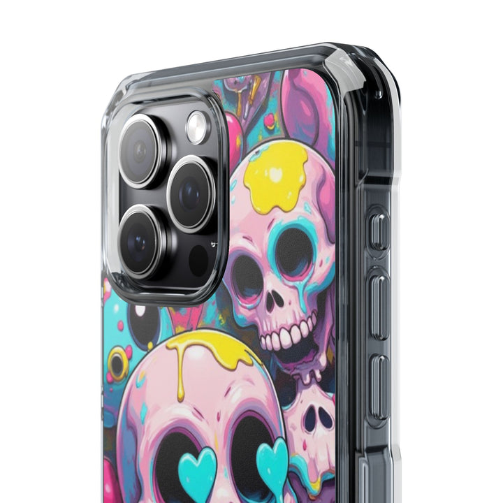 【MagSafe対応】クリアマグネットiPhoneケース｜カラフルKAWAIIスカル
