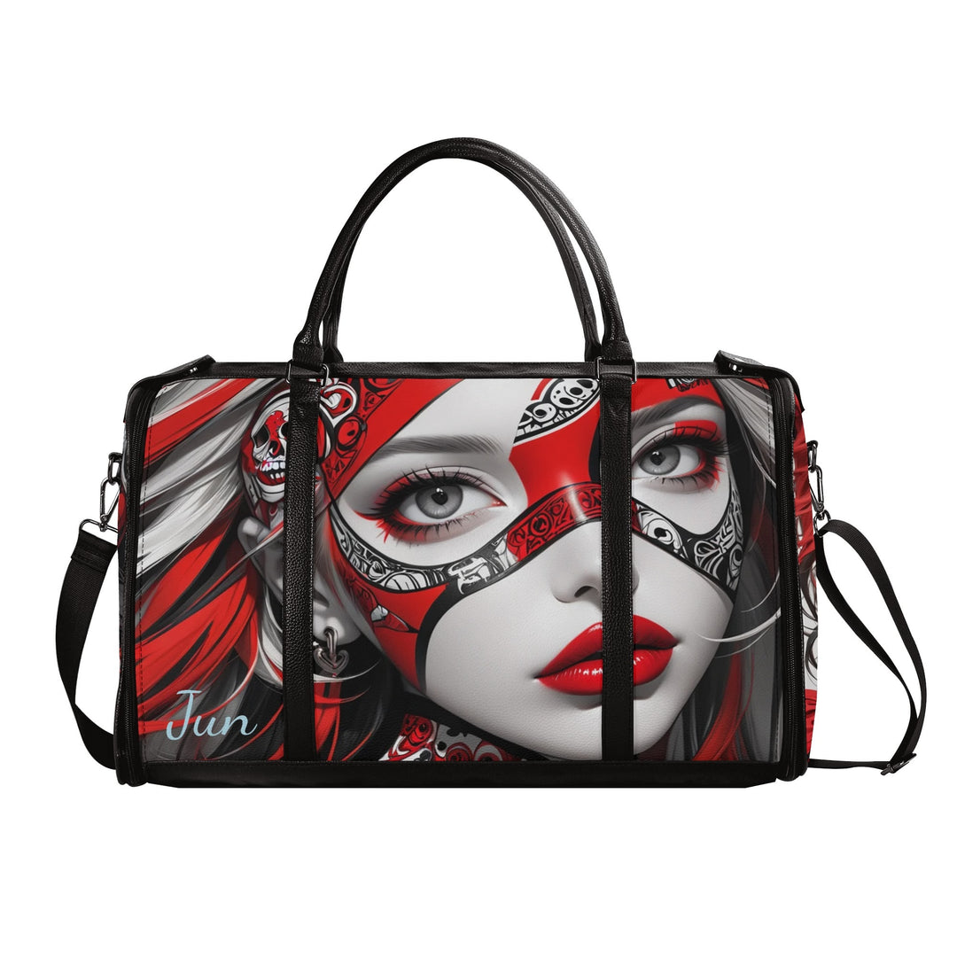 JUN 05 Foldable Leather Duffle Bag