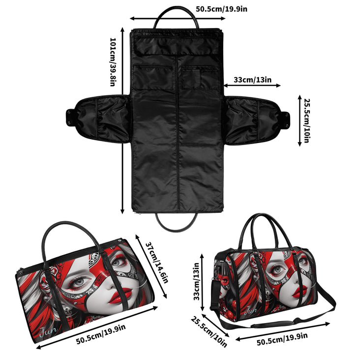 JUN 05 Foldable Leather Duffle Bag