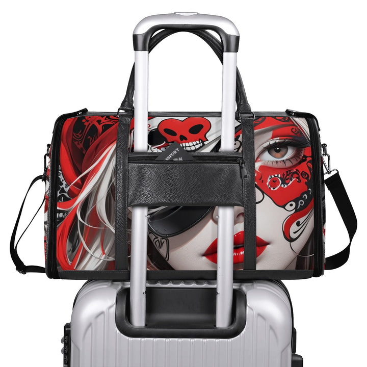 JUN 05 Foldable Leather Duffle Bag