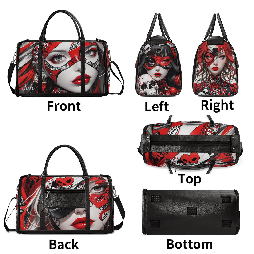 JUN 05 Foldable Leather Duffle Bag