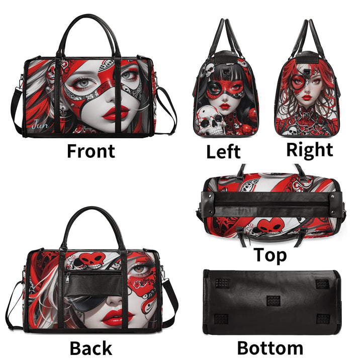 JUN 05 Foldable Leather Duffle Bag