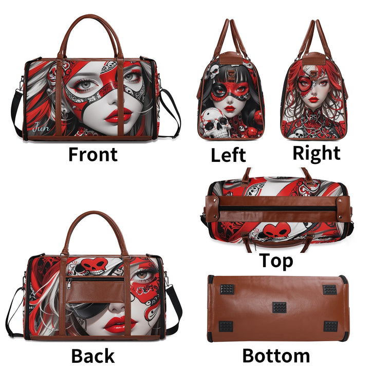 JUN 05 Foldable Leather Duffle Bag