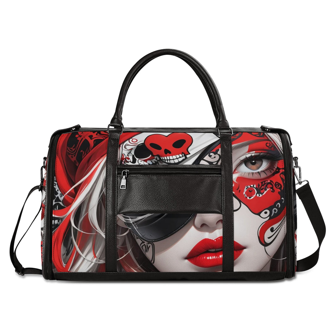 JUN 05 Foldable Leather Duffle Bag