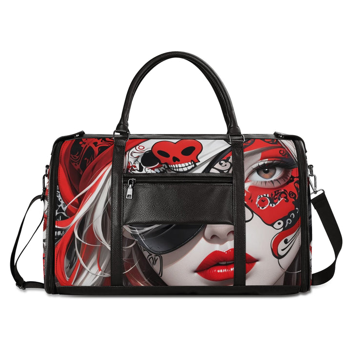 JUN 05 Foldable Leather Duffle Bag
