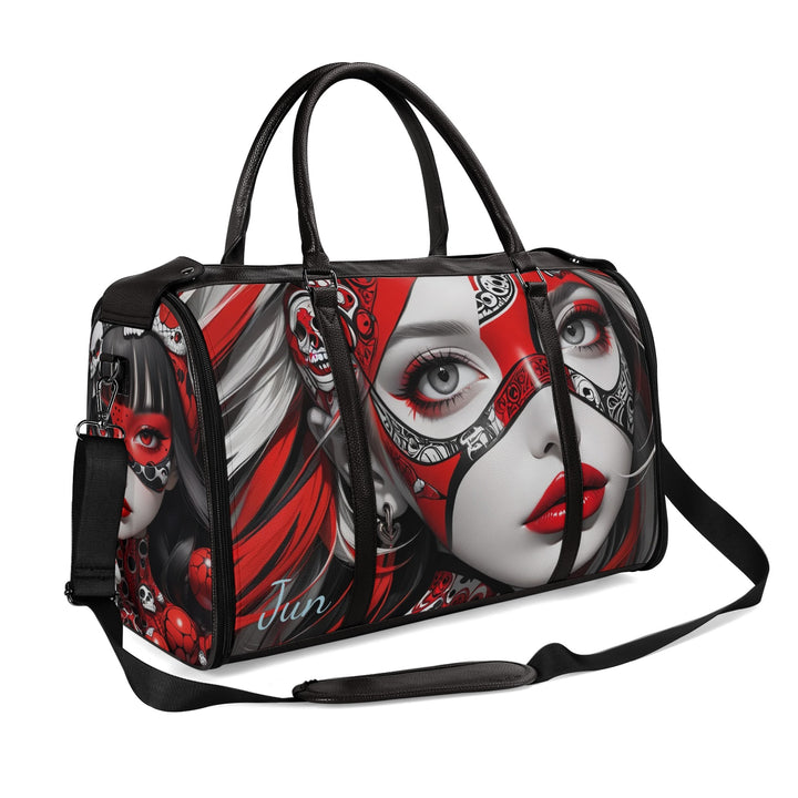 JUN 05 Foldable Leather Duffle Bag