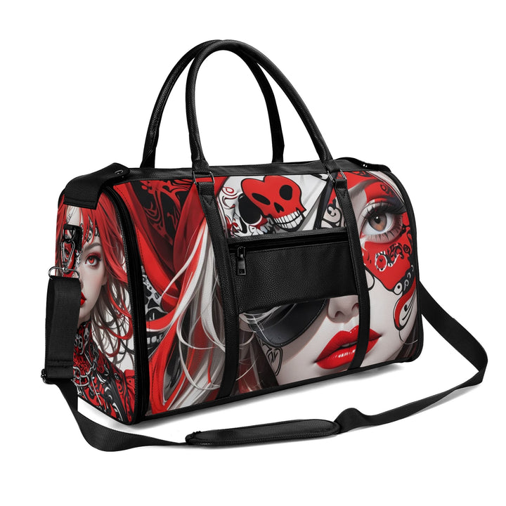 JUN 05 Foldable Leather Duffle Bag