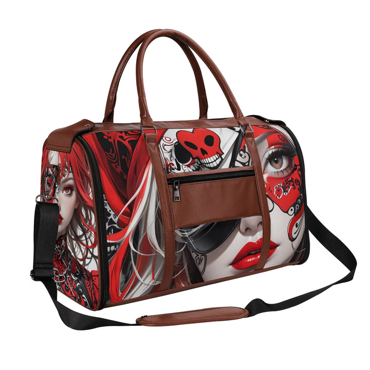 JUN 05 Foldable Leather Duffle Bag