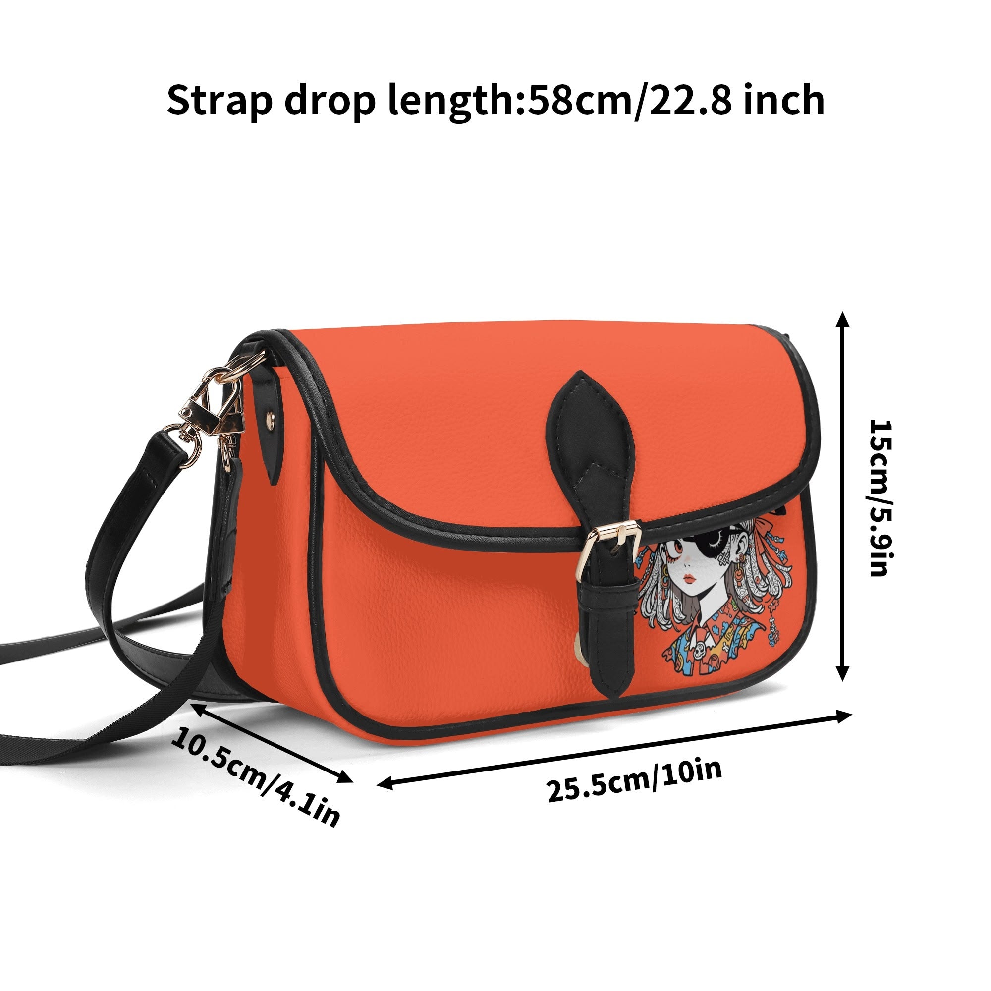 JUN 07 PU Chain Crossbody Bag Vivid Orange