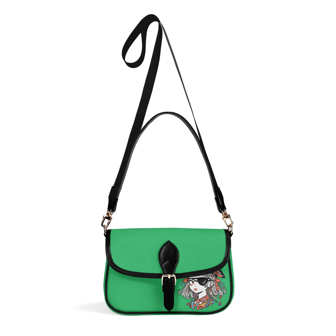 JUN 07 PU Chain Crossbody Bag Emerald Green