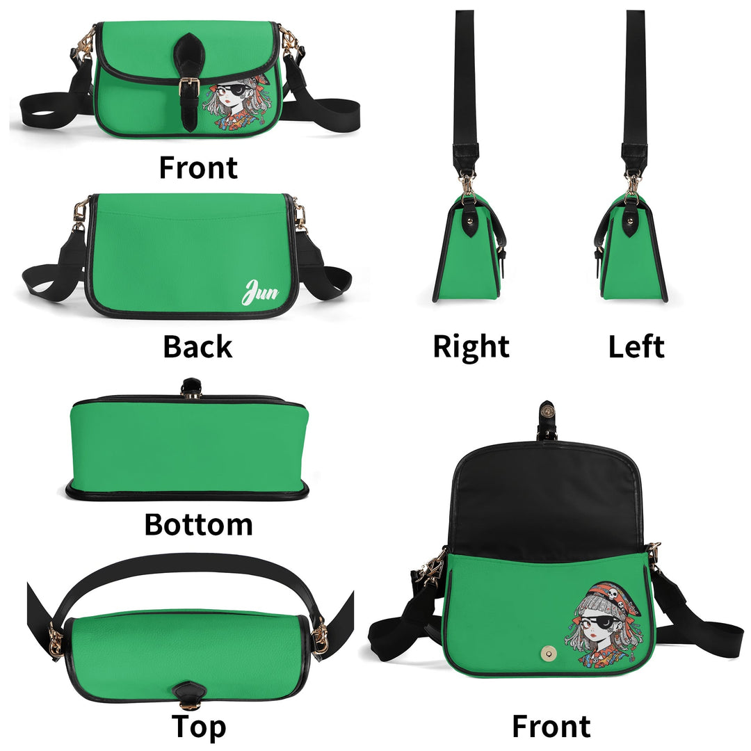 JUN 07 PU Chain Crossbody Bag Emerald Green
