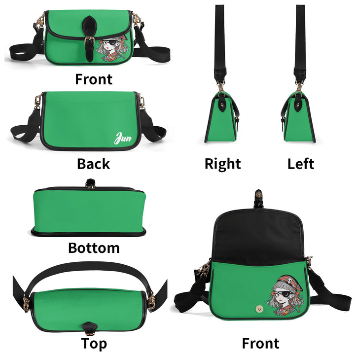 JUN 07 PU Chain Crossbody Bag Emerald Green