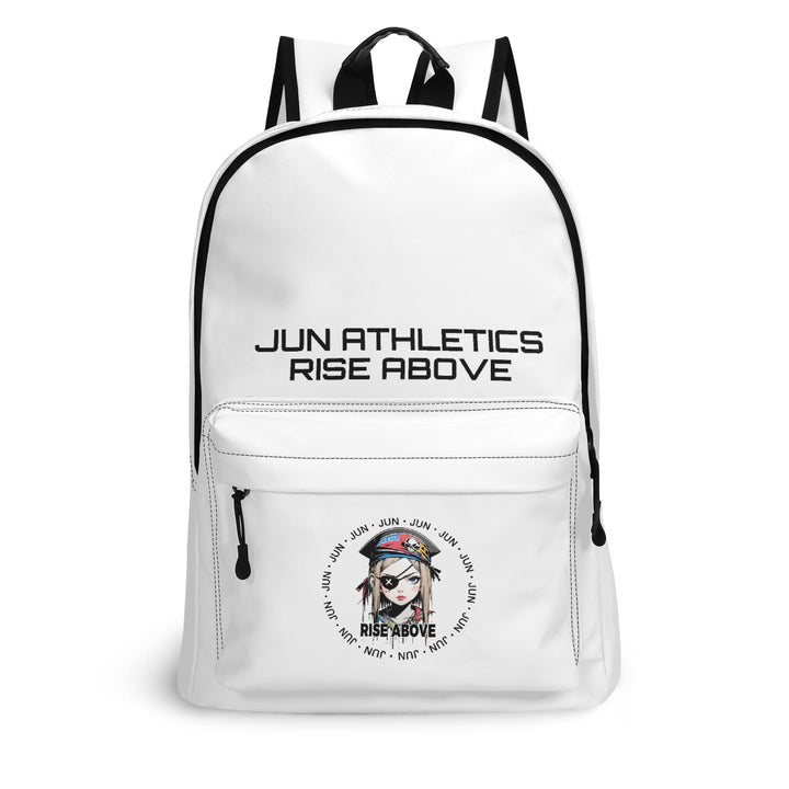 RISE ABOVE 01 17 Inch Twill (PU) Leather School Backpack White