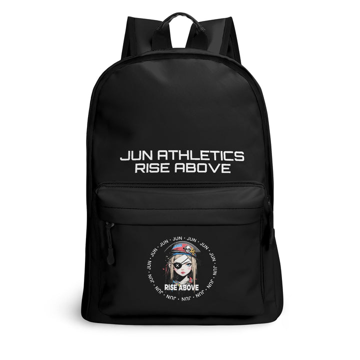 RISE ABOVE 01 17 Inch Twill (PU) Leather School Backpack Balck