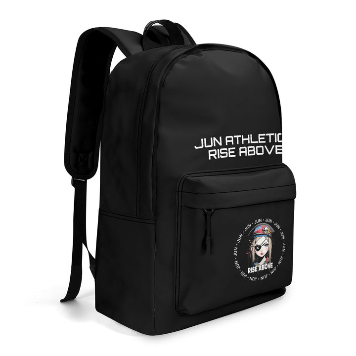 RISE ABOVE 01 17 Inch Twill (PU) Leather School Backpack Balck