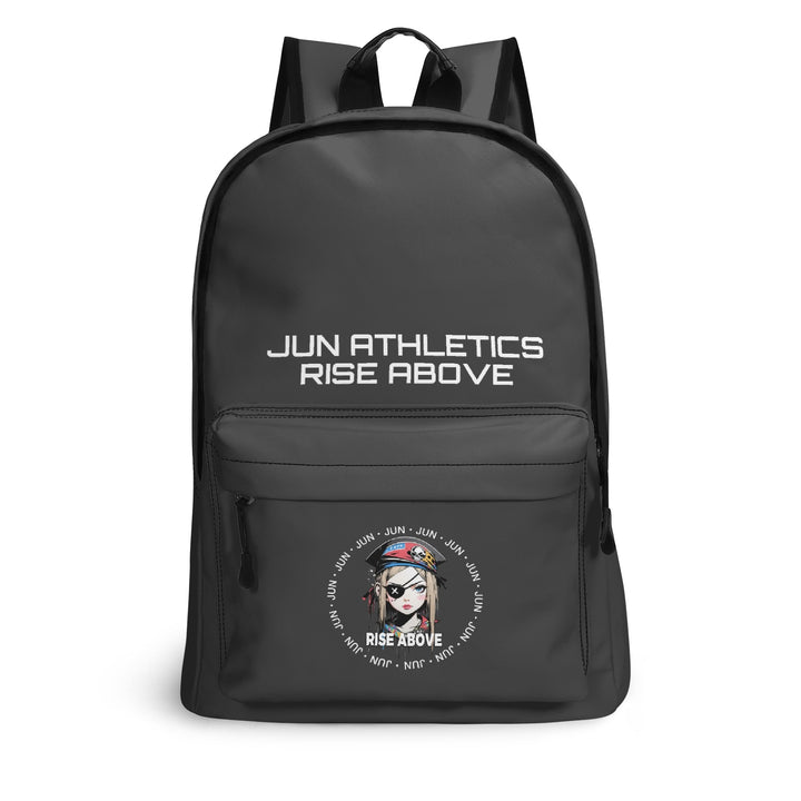 RISE ABOVE 01 17 Inch Twill (PU) Leather School Backpack Charcoal