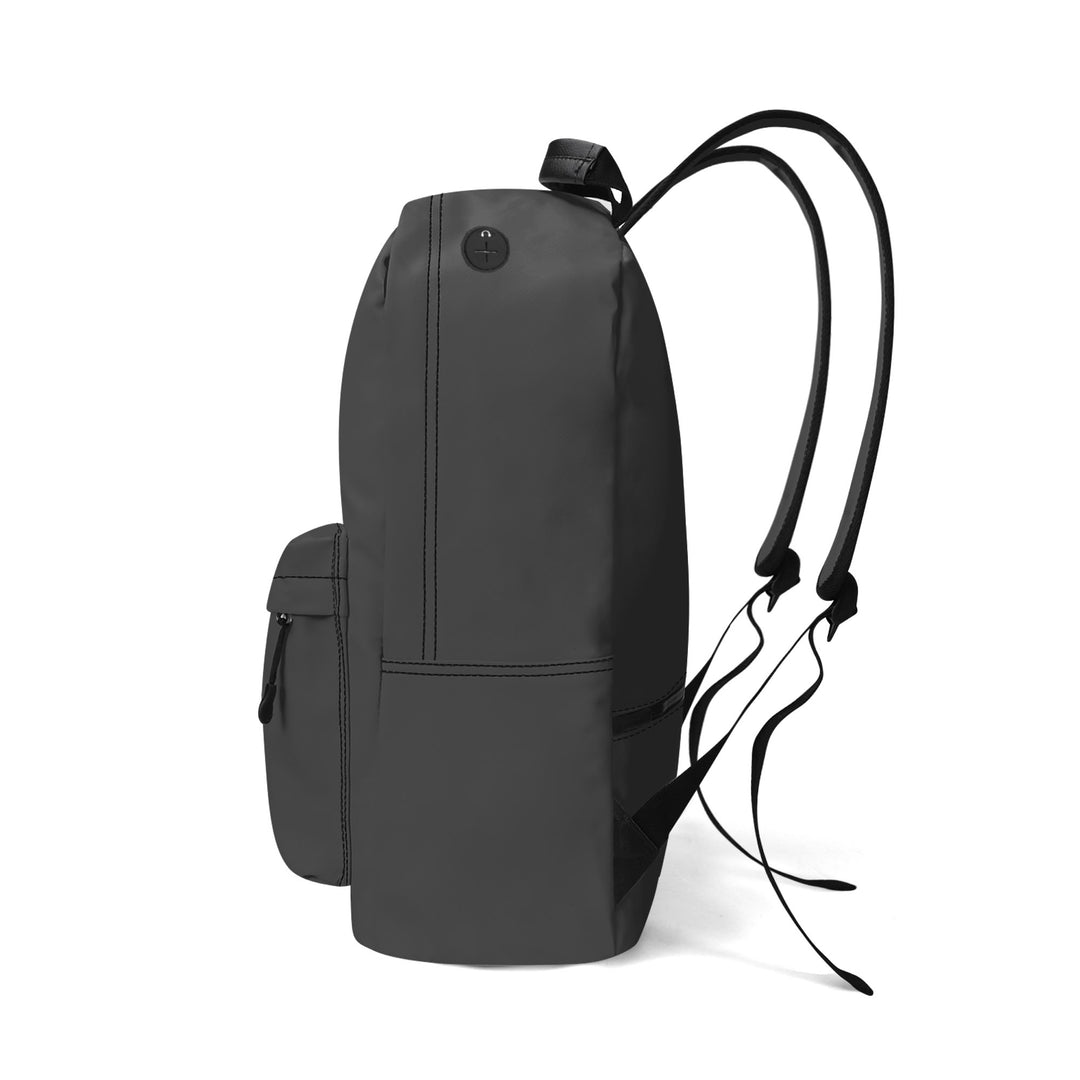 RISE ABOVE 01 17 Inch Twill (PU) Leather School Backpack Charcoal