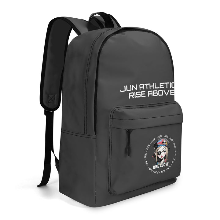 RISE ABOVE 01 17 Inch Twill (PU) Leather School Backpack Charcoal