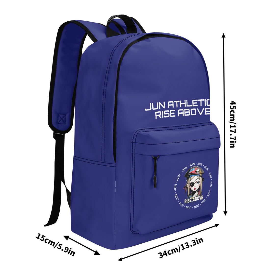 RISE ABOVE 01 17 Inch Twill (PU) Leather School Backpack Navy