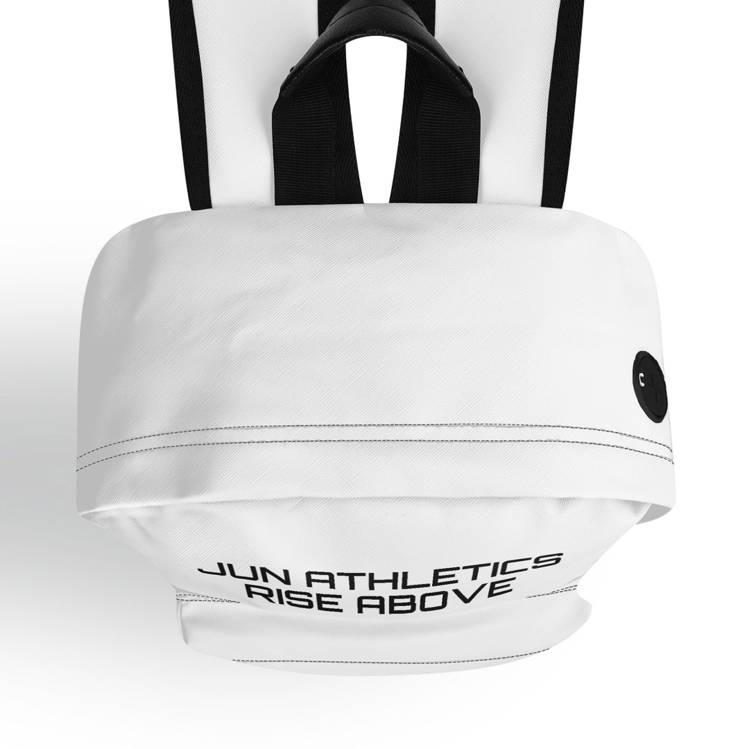RISE ABOVE 01 17 Inch Twill (PU) Leather School Backpack Skull White