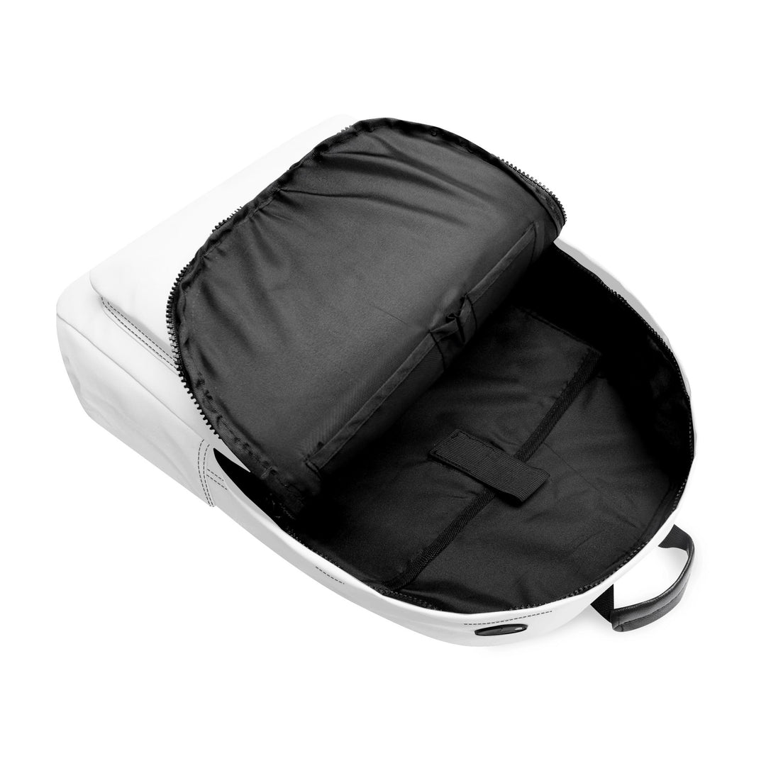 RISE ABOVE 01 17 Inch Twill (PU) Leather School Backpack Skull White