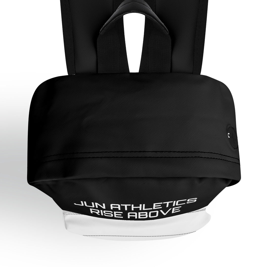RISE ABOVE 01 17 Inch Twill (PU) Leather School Backpack Black x Skull White