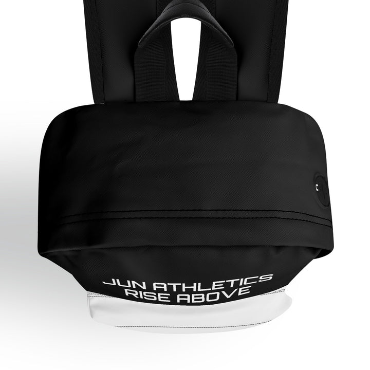 RISE ABOVE 01 17 Inch Twill (PU) Leather School Backpack Black x Skull White