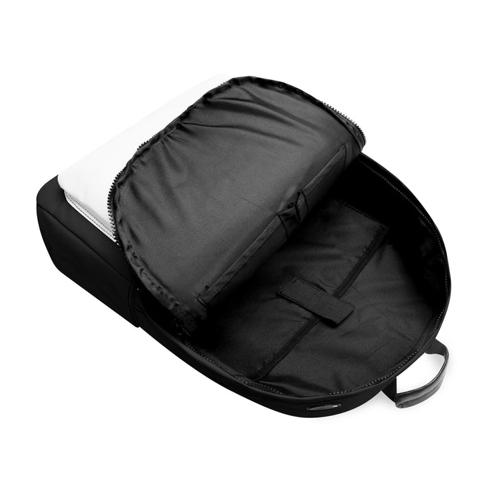 RISE ABOVE 01 17 Inch Twill (PU) Leather School Backpack Black x Skull White