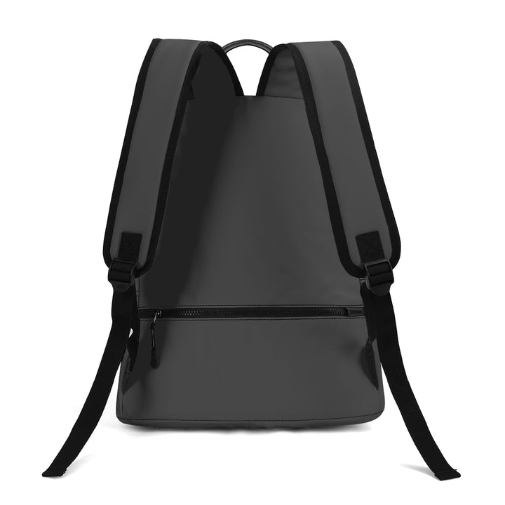 RISE ABOVE 01 17 Inch Twill (PU) Leather School Backpack Charcoal x Pocket Khaki