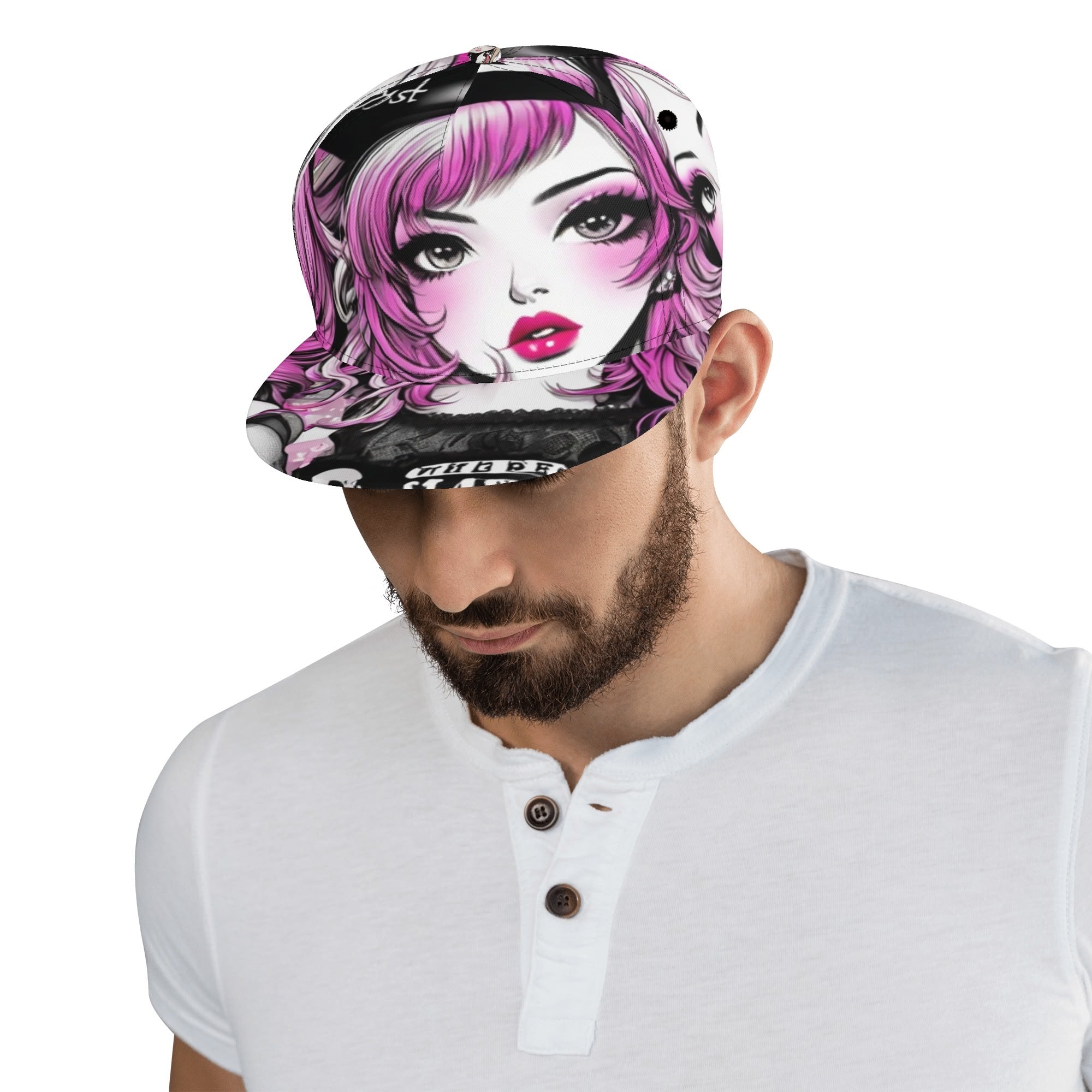 HEART REBEL 03 Art Flat Bill Snapback Cap