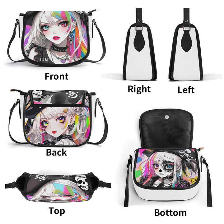 SAVE LOVE 01 PU Leather Saddle Bag