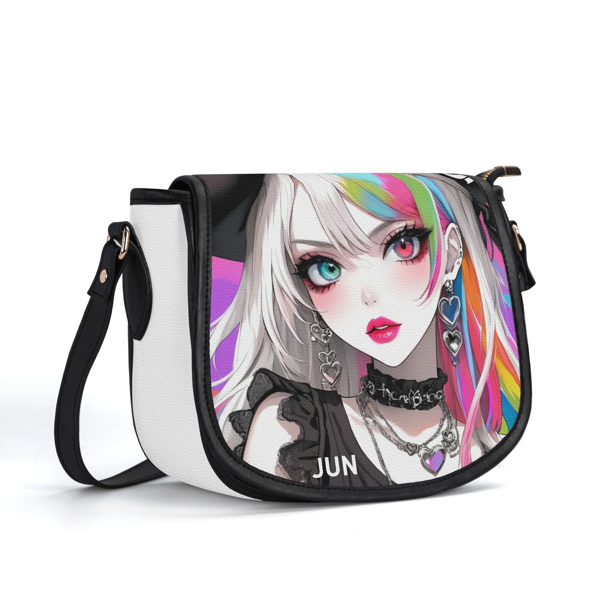 SAVE LOVE 01 PU Leather Saddle Bag