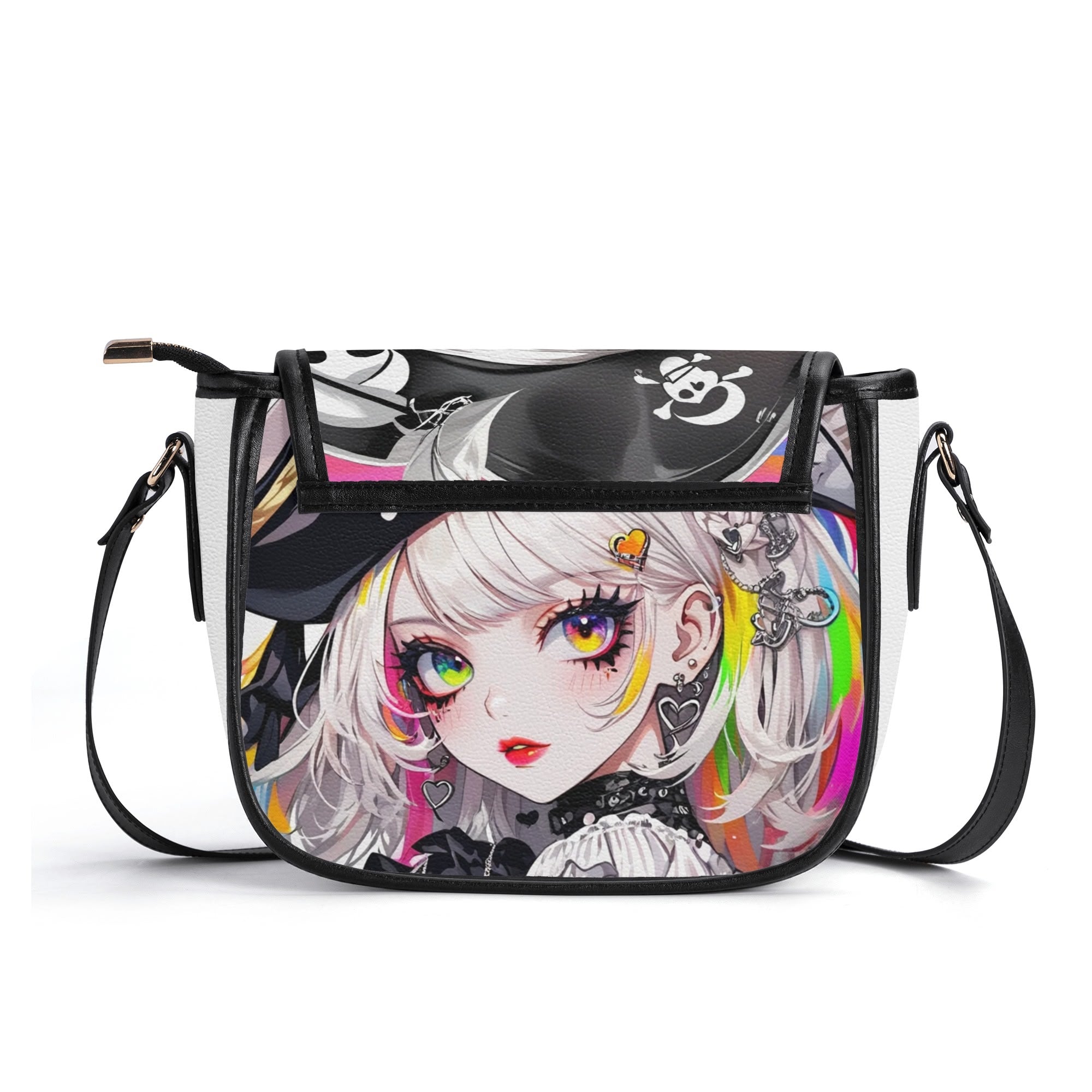 SAVE LOVE 01 PU Leather Saddle Bag