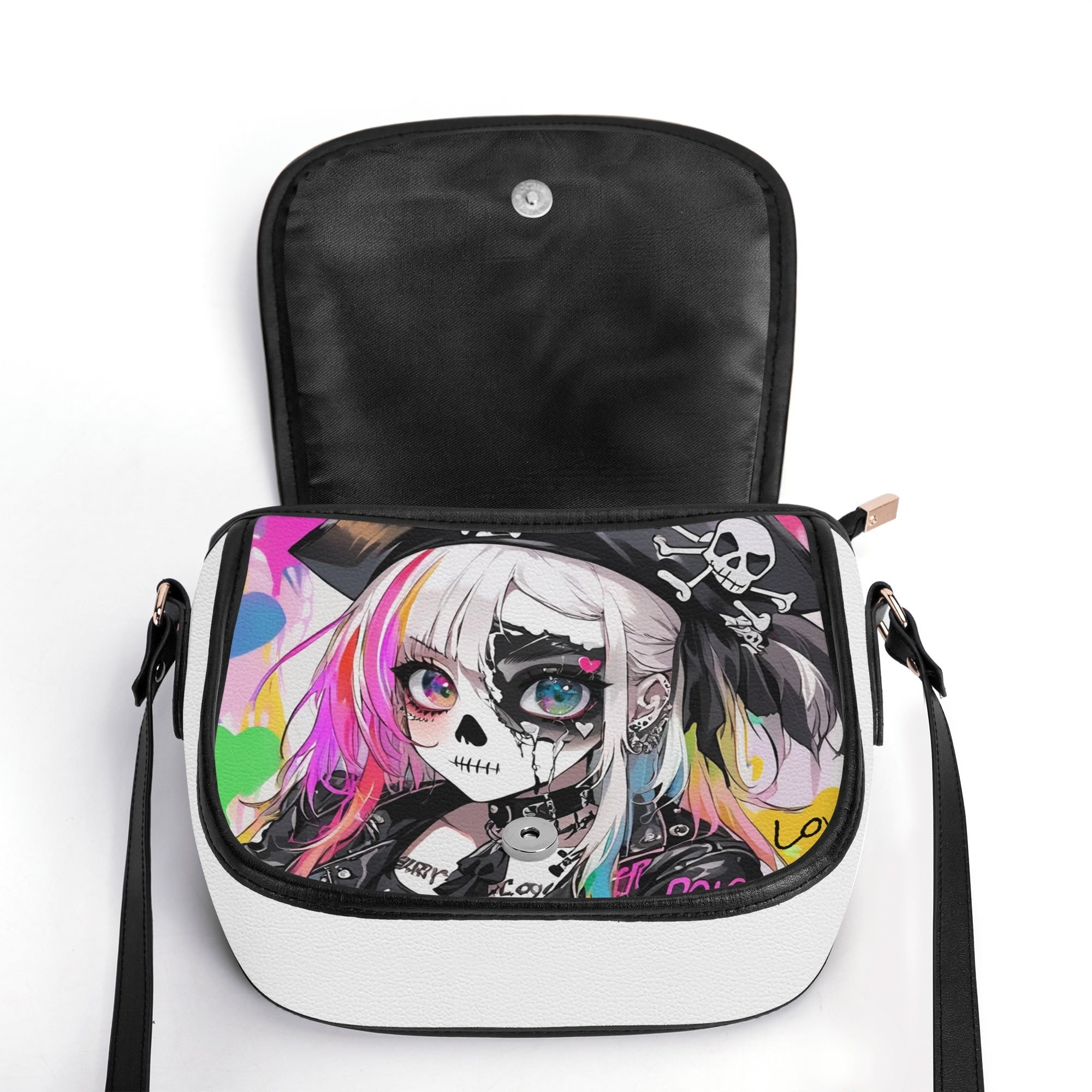 SAVE LOVE 01 PU Leather Saddle Bag