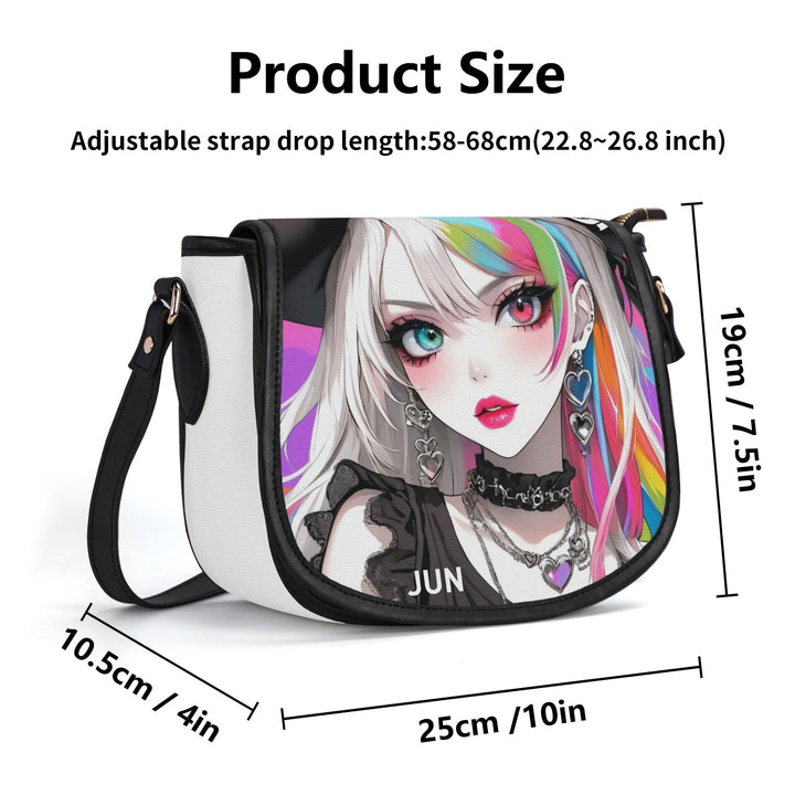 SAVE LOVE 01 PU Leather Saddle Bag